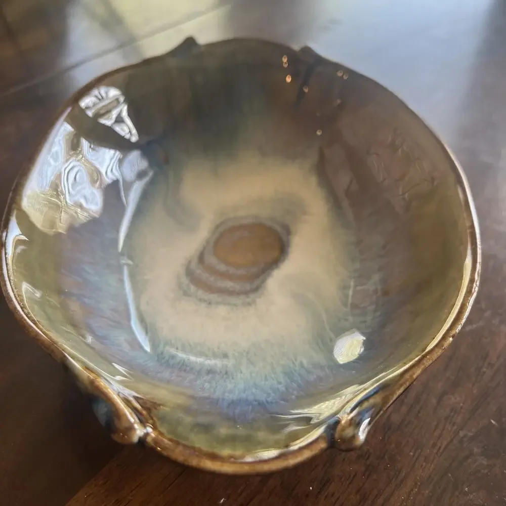 Vintage Bill Campbell Ceramic Leaf Baker Serving Dish - Signed Art Pottery